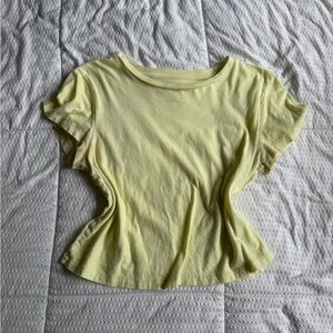 Universal Thread Yellow Crop Fitted Short Sleeve Tee